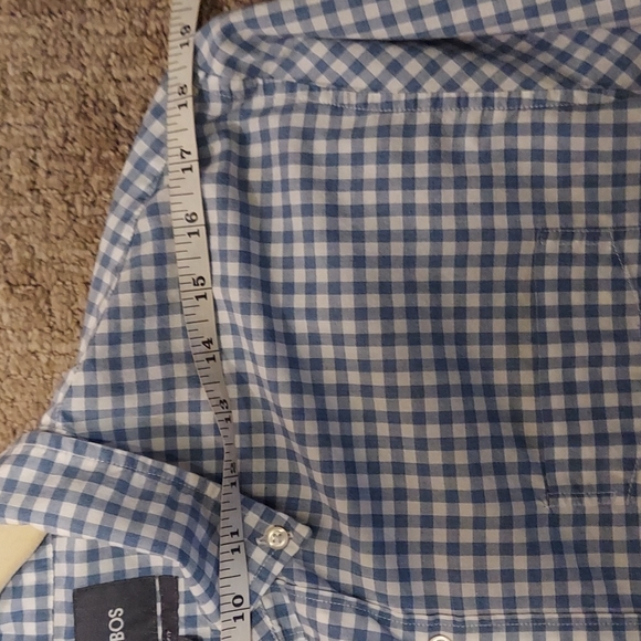 Bonobos Blue And White Gingham Button Down Shirt Sz Large Slim Fit - Picture 9 of 11